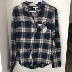 JCREW button down plaid flannel shirt